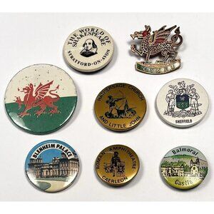 VTG Lot 8 Travel Souvenir Lapel PINS Badges Pinbacks United Kingdom England EUC